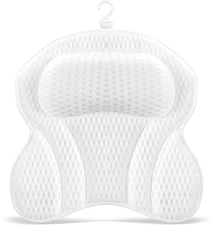 Bath Pillows for Head and Neck, 4D Air Mesh Bath Cushion Support | Ergonomic Luxury Home Spa Bathtub Accessories for Women with 6 Non-slip Suction Cup