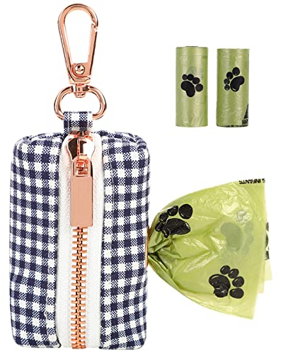 ARING PET Dog Waste Bag Dispenser, Cotton Doggy Poop Bags Holders Attach to Any Leashes, Portable Washable flamingo Pet Waste Pouch Dispenser with Metal Zipper