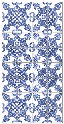 Panorama Tapis Vinyle - Modèle Carreaux Ciments Cordoue Bleu 200x250 cm - Différentes Tailles - Deco Maison, Cuisine, Chambre et Exterieur