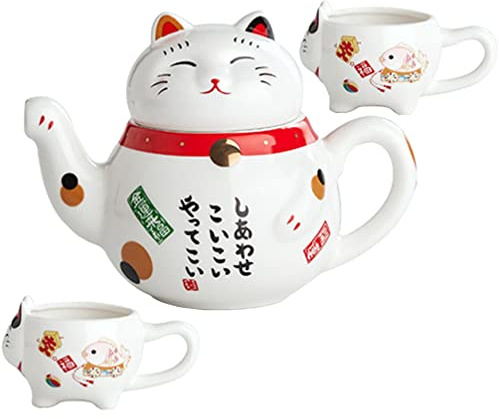 DECHOUS 1set Ceramic Fu Tea Teapot and Japanese Design Tea Accessories for Home Use Easy to Clean and Maintain