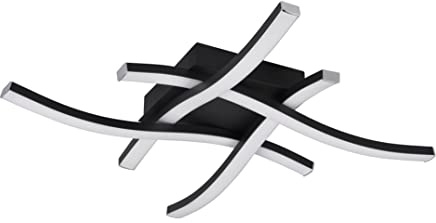 Reality Leuchten LED Deckenleuchte Route R62474432, Metall Schwarz matt, Kunststoff weiß, inkl. 4x 5 Watt LED