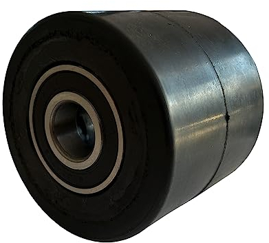 Hubwagen Rolle Gummi 80 x 70 mm, Achse 12 mm inkl. Kugellager - Ersatzrolle