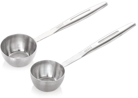 Hazel Stainless Steel Soup Ladle Set of 2 | Pizza Sauce Ladle | Big Serving Spoon with Long Handle | Pourer for Kitchen