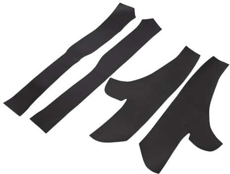 STAMOO pour Tesla Model 3 2016-2023 Lot de 4 protections de seuils de portes en cuir avec motif en fibre de carbone pour l'avant et l'arrière - Protection cachée (motif en fibre de carbone)