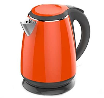 Bollitore elettrico antiscottatura, 1,5 l, arancione, acciaio inossidabile, conservazione del calore, con maniglia antiscottatura, tensione applicabile: bollitore multifunzione 110 V ~ 220 V/ara