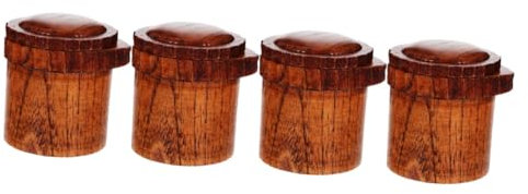 PRETYZOOM 4er-box Jujube-gewürzflasche Flaschenspender Pfefferglas Gewürzbehälter Mit Deckel Essigtopf Shaker Essigglas Lebensmittelspender Mehlspender Gewürztopf Soja Jujube-holz Brown