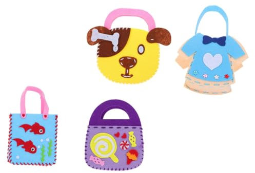 PHENOFICE 4sätze Diy-vlies-taschenmaterial Für Kleinkinderspielzeug Bastelbedarf Für Junge Mädchen Verarbeitet Langlebig Und Robust Kleinkinderspielzeug Material Für Diy-tragetaschen Kinders