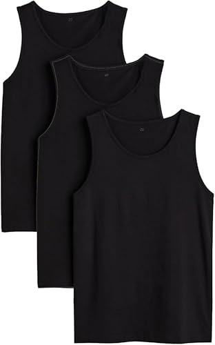COSHAL 3 ärmlös väst för män, 100 % bomull, herrtoppar, sommarväst, linne för gym, träning, t-shirt, vardaglig, atletisk undertröja, multipack plusstorlek, väst