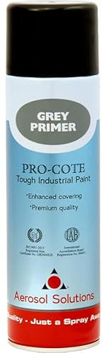 Procote Spray Paint Grey Primer Aerosol - High-Performance Primer for Metal, Plastic & Wood - Rust Inhibiting, Fast Drying, High Adhesion, Smooth Matt Finish - Fills Minor Imperfections - 500ml