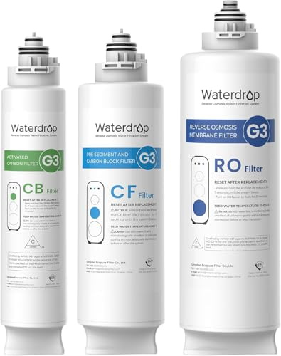 Waterdrop Filtre de rechange G3 pour système d'osmose inverse 400GPD - Set avec CF, CB et RO