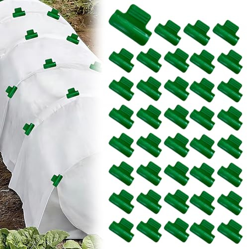 50 Stück Gewächshaus Klemmen, Schattenrohr Clips, 8mmTreibhaus Clips, Gartennetzabdeckung Kunstoff Pflanzenclips für Vogelnetz, Pflanzenverlängerung, Reihenabdeckung Netz (11mm)