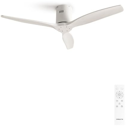 CREATE / WINDCALM NATURAL WOOD M/Deckenventilator Weiß mit Fernbedienung / 40W, Timer, Ø132 cm, 6 Geschwindigkeiten, Sommer-Winterbetrieb