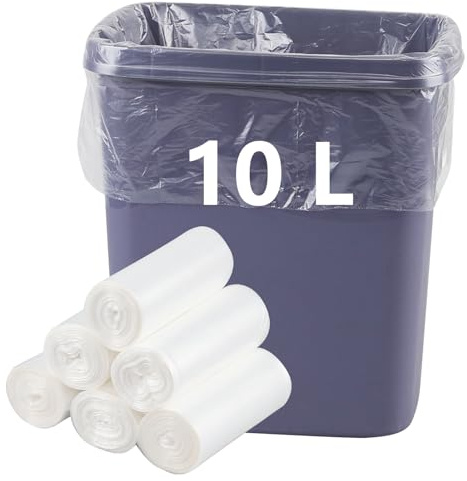 Annkky 150 Bags Clear Bin Liners, Bin Bags Trash Bags, 6 Rolls (10 Liter)