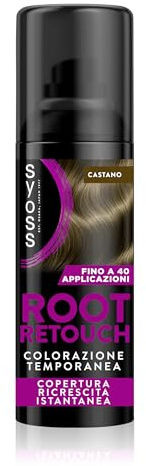 Syoss Root Retouch Temporäres Colorationsspray, Kastanienbraun, 120 ml, Retuschieren von weißem Haar und Nachwachsen, resistent gegen Regen und Schweiß, bis zu 40 Anwendungen