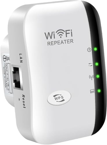 WiFi Extender Signal Booster Up to 5000sq.ft and 55 Devices, WiFi Range Extender, Wireless Internet Repeater, Long Range Amplifier with Ethernet Port,1-Key Setup, Access Point,Alexa Compatible (WHITE)