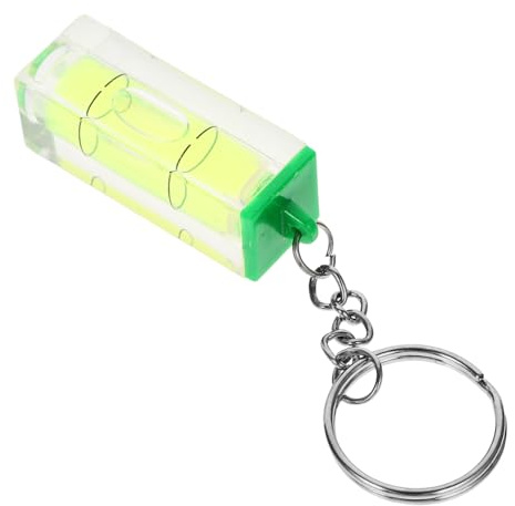 ELAYARD Plastic Green Spirit Level Keyring with Bubble Level Function, Unique Fashionable Keychain to Organize Keys and Decorate Bags, for Party Bags and Everyday Carry Random Color
