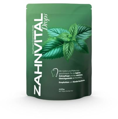 ZahnVital Drops Xylit – zuckerfrei, remineralisierend & zahnpflegend · schützt gegen Karies & Zahnfleischprobleme · 50-Tage-Vorrat · ideal für unterwegs (465 g, Pfefferminze)