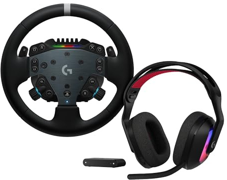 Logitech G RS50 System for PS5/PS4/PC, 3-Piece Sim Racing Steering Wheel Setup - 8 Nm Direct Drive + Astro A20 X LIGHTSPEED Wireless Gaming Headset with 2-system PLAYSYNC Audio, Bluetooth, RGB - Black | For PS5/PS4/PC, 3-Piece Sim Racing Steering Wheel Setup 8 Nm Direct Drive + Wireless Headset, PLAYSYNC Audio, Bluetooth, RGB