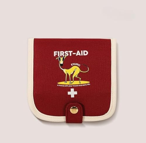 Kit di pronto soccorso, mini kit di pronto soccorso, borsa medica, organizer da viaggio, piccolo kit di emergenza, per casa, auto, custodia medica, viaggio (rosso)