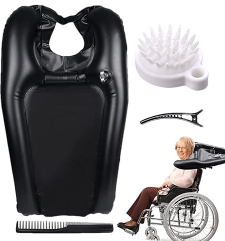Lavabo Gonfiabile Portatile In PVC Con Cuscino Per Testa Per Salone Mobile | Lavabo Per Shampoo Per Persone Disabili E Stazione Di Lavaggio Dei Capelli Per Anziani E Per Bambini Infortunati