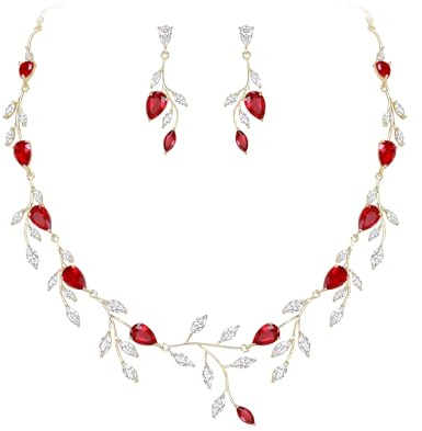 EVER FAITH Teardrop bröllop brudsmycken set för brudar gnistrande blå CZ päronformad september månadssten halsband örhängen set