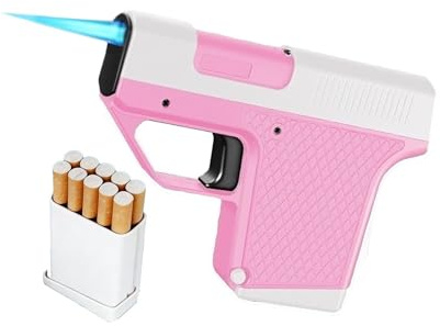 Zxwjddm Estuche Multifuncional para Cigarrillos Encendedor de Llama Azul con pulverización Directa Encendedor de Chorro portátil y Resistente al Viento Ideal para Acampar, picnics y barbacoas(Pink)