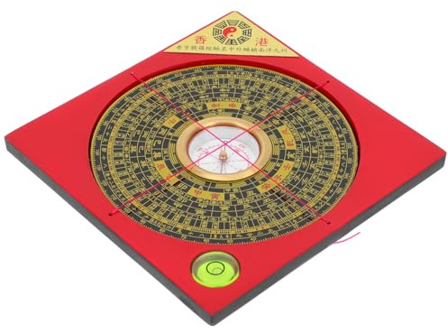 HOMOCONO Feng Shui Kompass aus Bakelit und Kupfer für Outdoor Aktivitäten | Gradskala in 1-grad Schritten, Interpretiert Geeignete Standorte, Retro im Chinesischen Stil