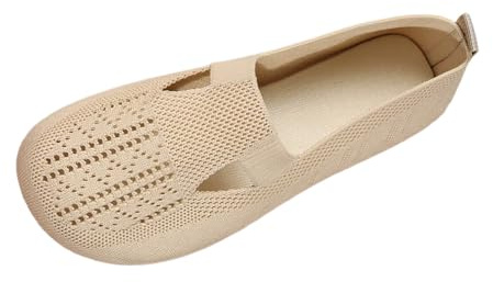 Ballerines à enfiler pour femme, antidérapantes, tricotées, confortables, respirantes, sportives, confortables