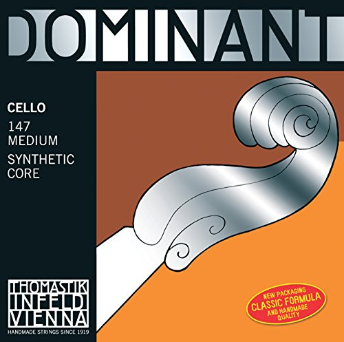 Thomastik Einzelsaite für Cello 4/4 Dominant - A-Saite Nylonkern, Chrom umsponnen, mittel