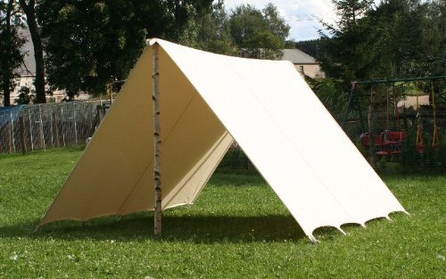Sonnensegel 4 x 4 m LARP Reenactment Lagerplane Mittelalter Zelt Frame Tent Ritter