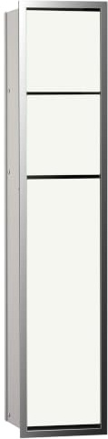 EMCO ASIS 150 Unterputz Badschrank für WC, Feuchttücher, alu/Glas, Einbauschrank, Türanschlag wählbar Weiß Chrom 80,9 cm Unterputz Türanschlag wechselbar