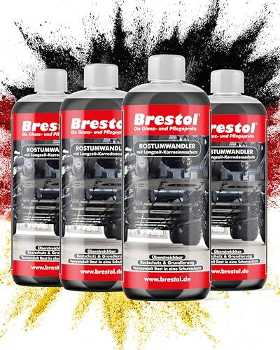 Brestol® 4 convertidores de óxido de 1000 ml – Conversor de óxido e imprimación en un Solo Paso, protección contra la corrosión