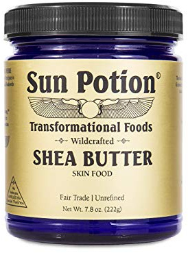 Sun Potion Unrefined Shea Butter Raw | 100% Pure Wildcrafted African Shea Nut Butter | Natural Moisturizer for Skin & Body | Non-GMO | No Added Fragrances | Chemical Free | 222g