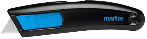 MARTOR SECUPRO MEGASAFE Sicherheitsmesser, rostfreie Trapezklinge | Beids. Schieber, Alu-Griff, rostfreie Trapezklinge, vollautom. Rückzug, Karton & Folie, Logistik, No. 116004.02