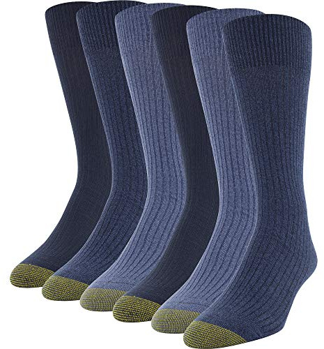 Gold Toe Men's Stanton Crew Socks, 6 Pairs Dress Sock (pack of 6)
