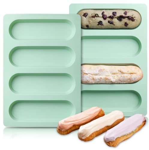 Lot de 2 moules à pain en silicone anti-adhésif et résistant à la chaleur pour hot-dog