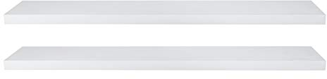 eSituro Wandregal, schwebendes weißes Regale für Wandmontage, 2er-Set Schweberegal Hängeregal Wandbrett im Wohnzimmer Schlafzimmer Küche Badezimmer, 100x3,8x22,9 cm
