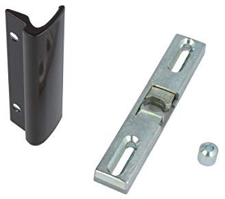 MS Beschläge Terrassentür-Set Falzgriff Glasfalzgriff Universalschnäpper Schnäpperrolle Hülse Balkontürschnäpper Balkontürgriff Aluminium Ziehgriff (Braun - RAL8019)