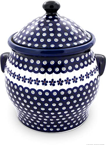 Bunzlauer keramik Original 5 Liter Kartoffeltopf Mehrzwecktopf Keramiktopf mit Deckel und 6 Belüftungslöcher (GU-1101/166a)