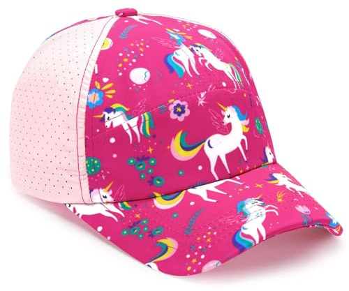 WAWSAM Girls Baseball Cap Kids Hat Unicorn Sequin Baseball Cap Adjustable Toddler Girls Hat Sparkly Summer Sun Hat for Girls Age 3-8 (Pink)