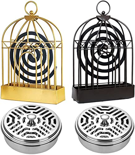 4 Stück Mosquito Halter, Kreativer Moskito Spulenhalter Vogelkäfig Mückenspirale Halter Metall Retro Eisen Räucherspiralen Für Outdoor, Schwimmbad, Deck, Camping