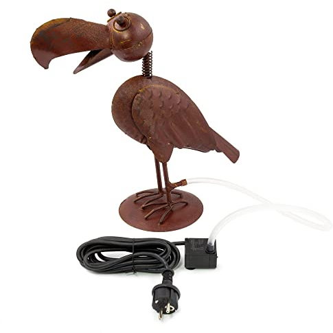 Blümelhuber Figura de cuervo de gárgola para estanque, decoración de jardín, para fuente, exterior o estanque, mini estanque