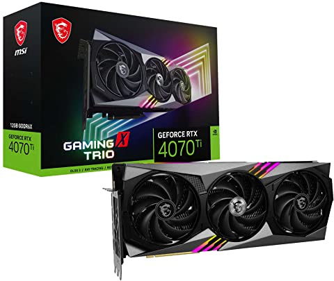 MSI Gaming GeForce RTX 4070 Ti, Scheda grafica per gaming da 12 GB GDRR6X, con architettura ADA Lovelace, 192 bit, HDMI/DP Nvlink Tri-Frozr 3 (RTX 4070 Ti Gaming X Trio 12G)