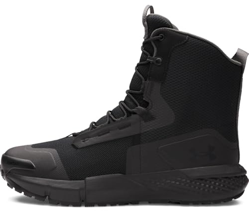 Under Armour UA Charged Valsetz Zapatos tácticos para hombre, cómodas botas de montaña, color negro/negro/gris azabache
