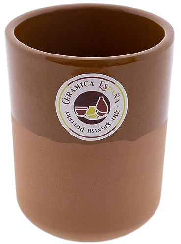 CERÁMICA ESPAÑA | Bierglas | Rotschlammglas Filo Honig - Modell M03 | Bierkrüge in rotem Ton | Wassergläser | 300 ml