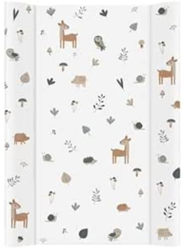 Rotho Babydesign Wickelauflage Keil 50x70 cm - Baby Wickelunterlage wasserdicht abwaschbar Waldtiere