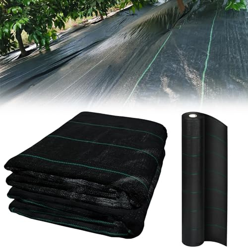 FIVMEN Unkrautvlies 100g/㎡ Unkrautfolie Wasserdurchlässig Unkrautflies für Garten Unkrautgewebe mit Nägel & Trennlinie 20m² Anti-Unkraut UV-beständig, 2x10m