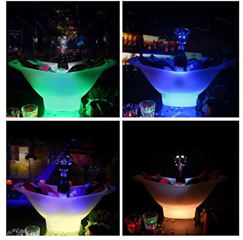 YYLDPFDC Seau À Glace LED Seau À Glace Lumineux De Grande Capacité pour vin, Seau à Glace LED à Changement pour fête, Champagne, vin, Cocktail, bière, jus, Boissons, 5 litres