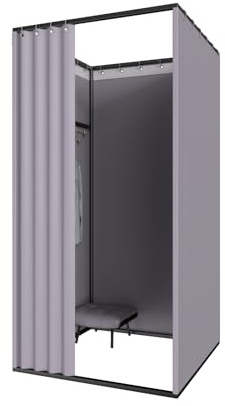 QJSZMEI Umkleidekabine mobil quadratisch, für Büro Einkaufszentrum (Grau) | Tragbarer Freistehende Umkleidekabine, Bodenstehende Temporärer Einfacher Anproberaum(85X85X200cm)