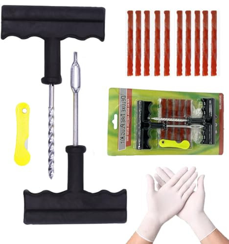 TONZACK Reifenreparaturset, Flickzeug als Pannenhilfe,Autoreifen reparaturset, schnelle Pannenreparatur unterwegs, für alle Arten von schlauchlosen Reifen